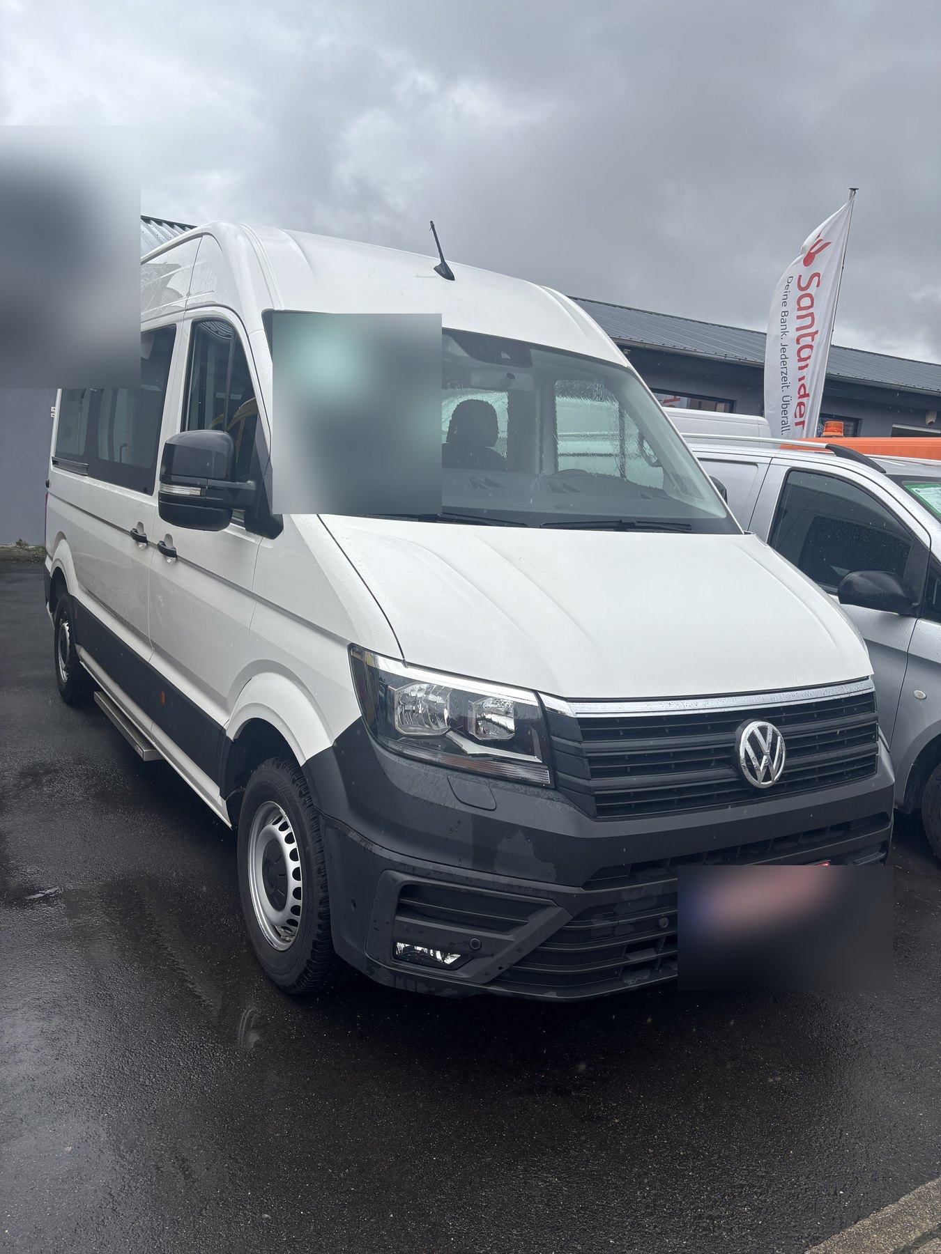 Celkový pohled na VW Crafter při prověrce v Německu